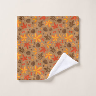 Thanksgiving Decoration Autumn Fall Flower Pattern Wash Cloth