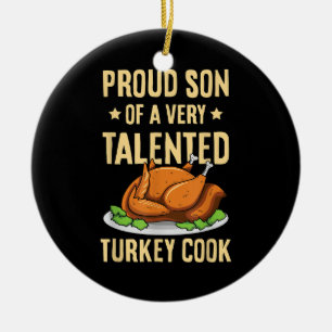 Thanksgiving Design for a Son of a Turkey Cook Ceramic Ornament
