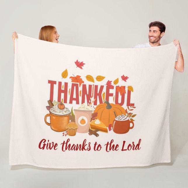 THANKSGIVING DINNER Church Service Invitation Fleece Blanket (In Situ)