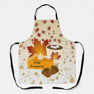Thanksgiving Dinner Cuisine Pumpkin Pie Hot Cocoa Apron
