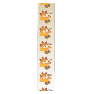 Thanksgiving Dinner Cuisine Pumpkin Pie Hot Cocoa Medium Table Runner