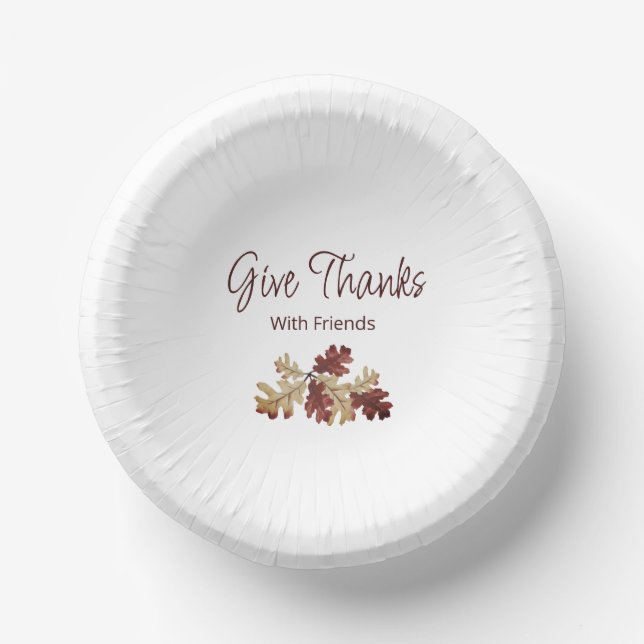 Thanksgiving Dinner Fall Foliage Friendsgiving   Paper Plate (Front)