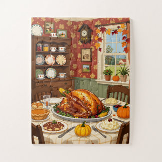 Thanksgiving Dinner for Seniors 30 Large Piece Jigsaw Puzzle