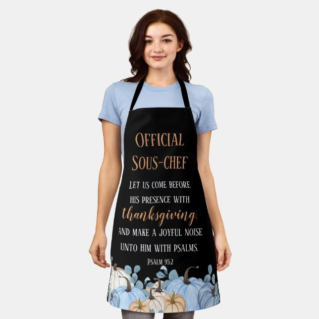 Thanksgiving Dinner Helper Sous-Chef Black Apron (Worn)