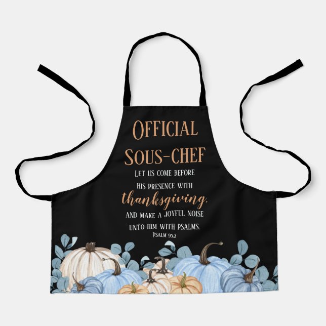 Thanksgiving Dinner Helper Sous-Chef Black Apron (Front)