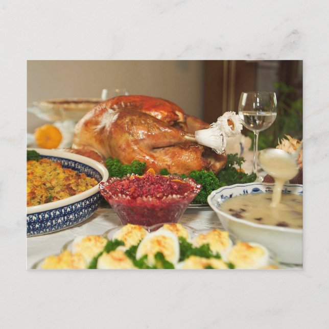 Thanksgiving Dinner Holiday Postcard (Front)