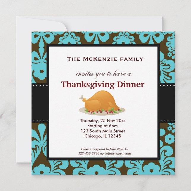 Thanksgiving dinner invitation (Front)