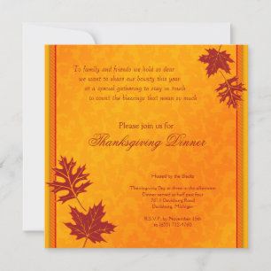 Thanksgiving Dinner Invitation