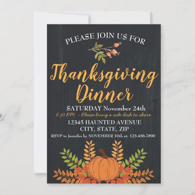 Thanksgiving Dinner Invitation (Front)