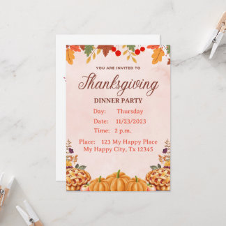 Thanksgiving Dinner Invitation