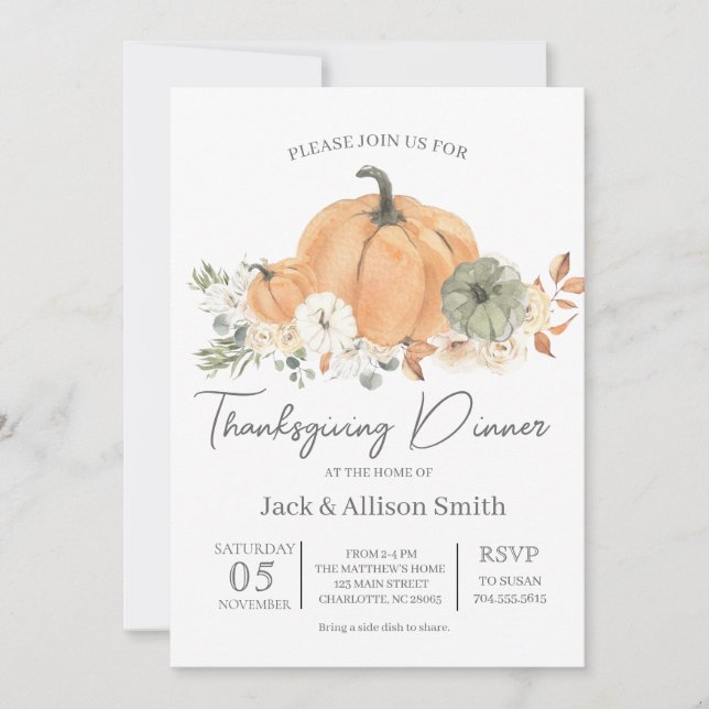 Thanksgiving Dinner Invitation (Front)