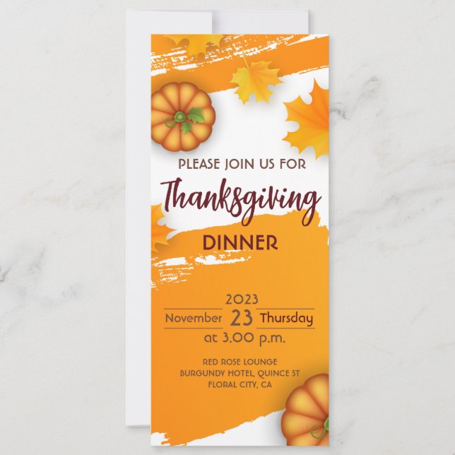 Thanksgiving Dinner Invitation (Front)