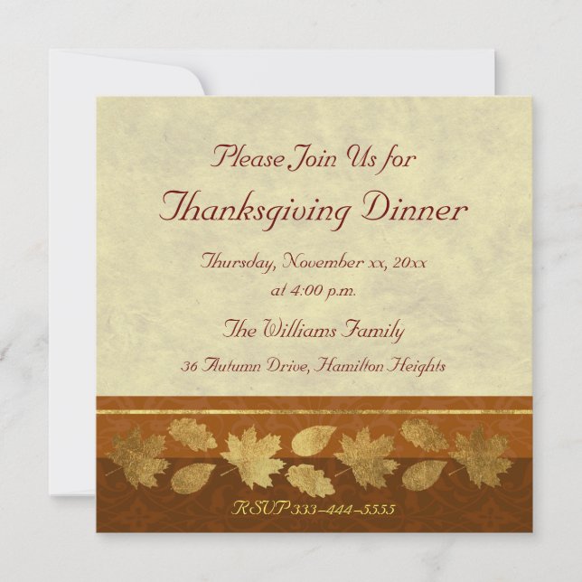 Thanksgiving Dinner Invitation (Front)