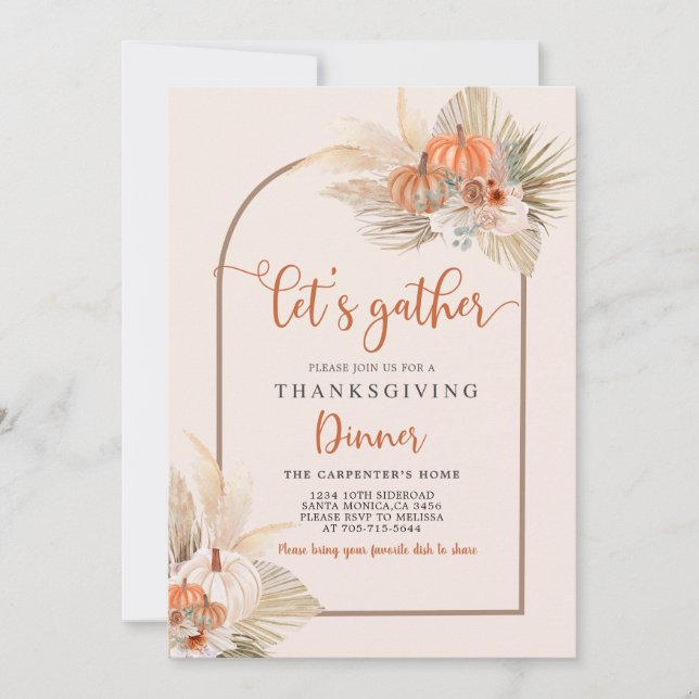 Thanksgiving Dinner Invitation (Front)