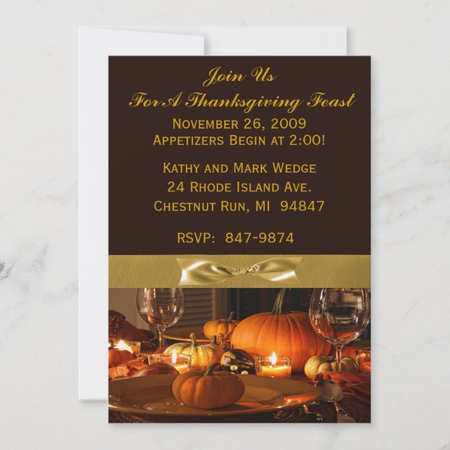 Thanksgiving Dinner Invitation (Front)