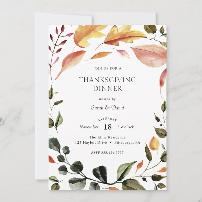 Thanksgiving dinner invitation (Front)