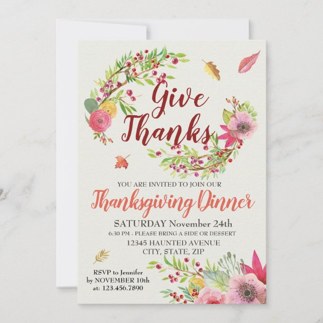 Thanksgiving Dinner Invitation (Front)