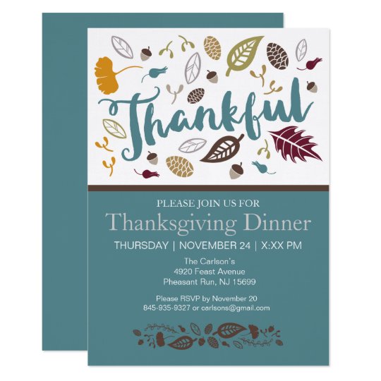 Thanksgiving Dinner Invitation