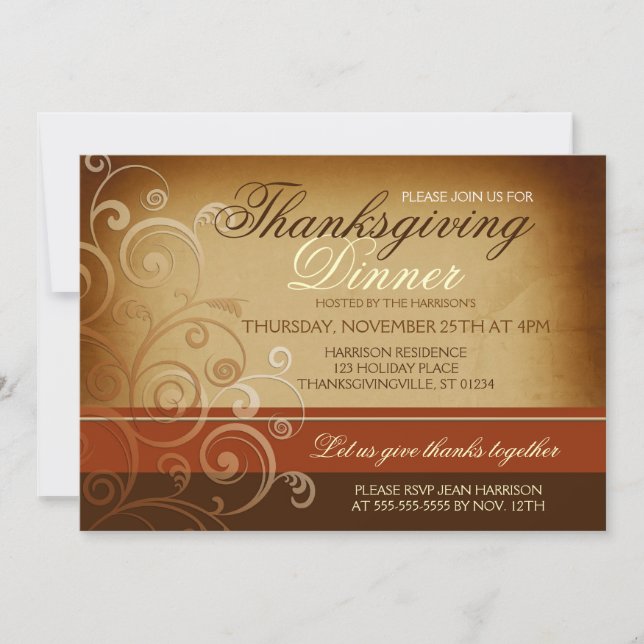 Thanksgiving Dinner Invitation (Front)