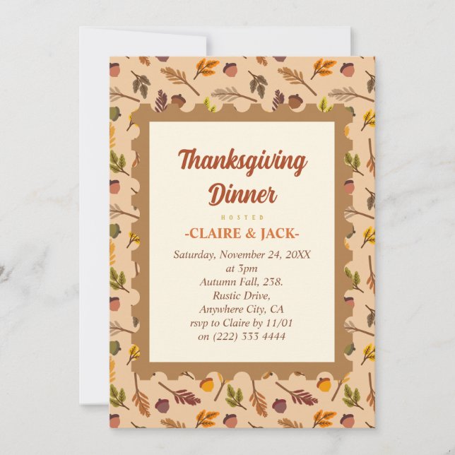 Thanksgiving Dinner Invitation (Front)