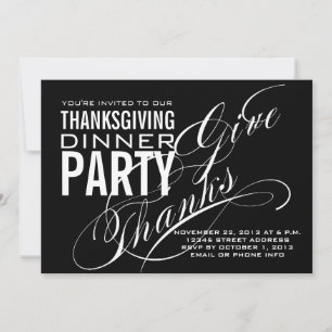 THANKSGIVING DINNER INVITATION BLACK