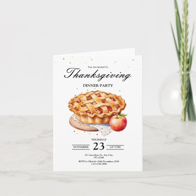 Thanksgiving Dinner Invitation, Let's Give Thanks  Invitation (Front)