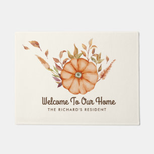 Thanksgiving Dinner Invite Boho Theme Doormat