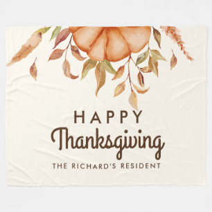 Thanksgiving Dinner Invite Boho Theme Fleece Blanket