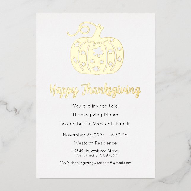 Thanksgiving Dinner Invite, Thanksgiving Holiday (Front)