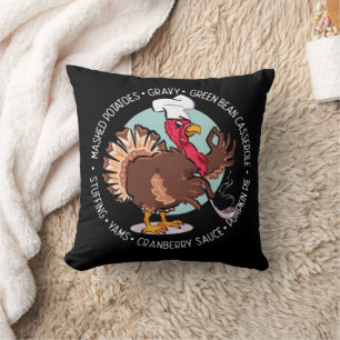 THANKSGIVING DINNER IS SERVED funny thanksgiving Throw Pillow