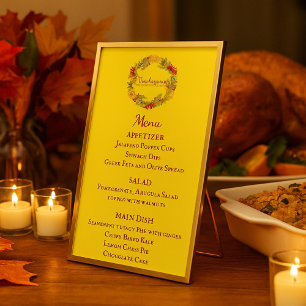 Thanksgiving Dinner Menu