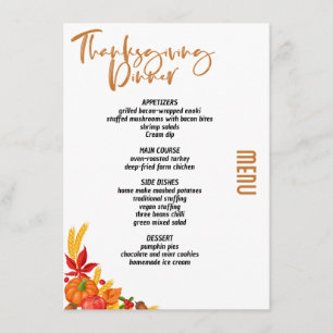 Thanksgiving dinner menu style 06.retro fall