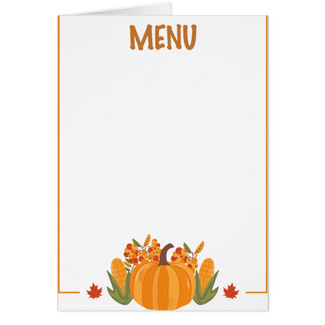 Thanksgiving dinner menu style 10.retro fall (Devant)