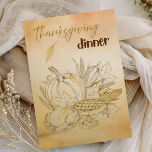 Thanksgiving Dinner Party - Autumn Harvest Feast Invitation