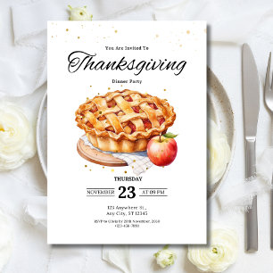 Thanksgiving Dinner Party Autumn Pumpkin Pie Invitation