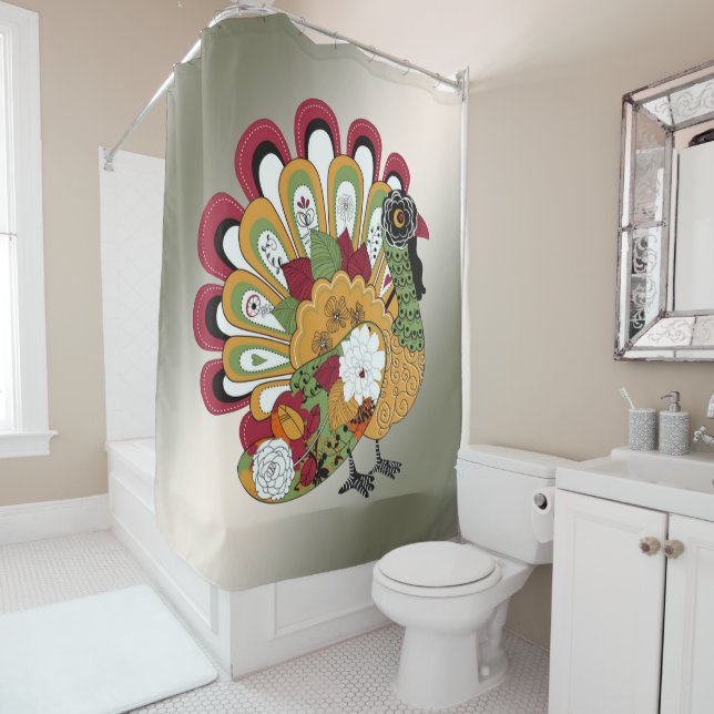 Thanksgiving Dinner Party Colourful Floral Turkey (In Situ)