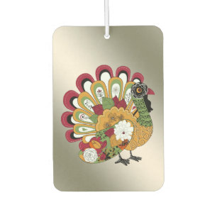 Thanksgiving Dinner Party Colourful Floral Turkey Air Freshener