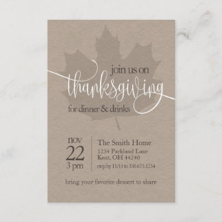 Thanksgiving Dinner Party Invitation