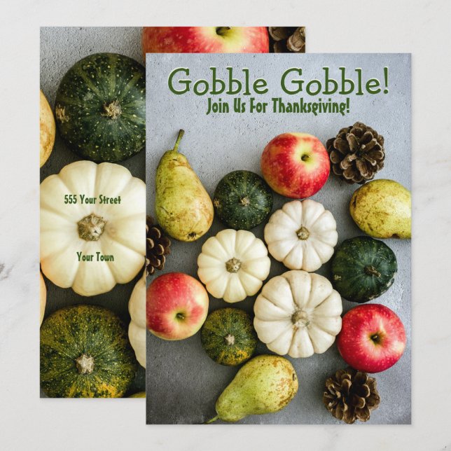 Thanksgiving Dinner Party Invitation (Front/Back)