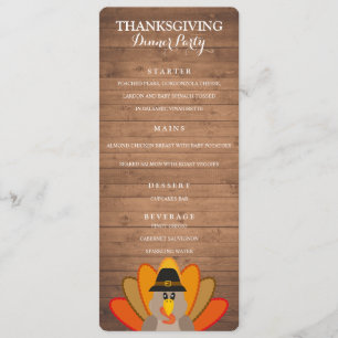 Thanksgiving Dinner Party menu template