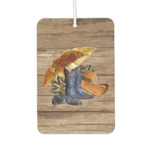 Thanksgiving Dinner Party Orange Rustic Vintage Air Freshener