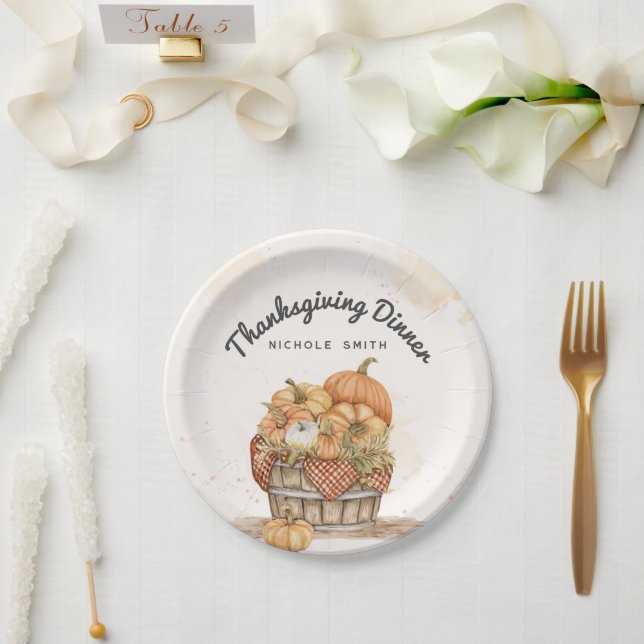 Thanksgiving Dinner Party Paper Plate (Wedding)