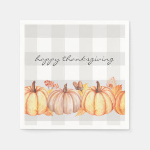 Thanksgiving dinner personalized pumpkin decor napkin