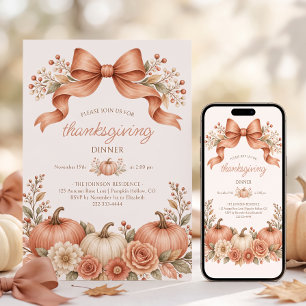 Thanksgiving Dinner Pumpkin Invitation