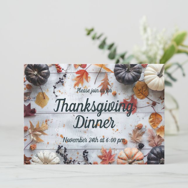 Thanksgiving Dinner Pumpkin Invitation (Standing Front)