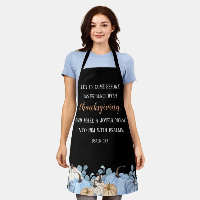 Thanksgiving Dinner Rustic Black Scripture Apron (Worn)