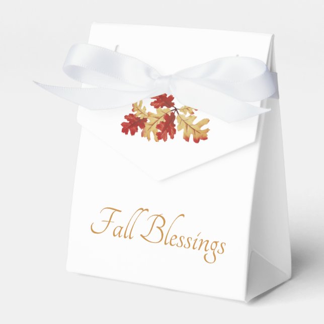 Thanksgiving Dinner Rustic Fall Leaves Favor Box (Front Side)