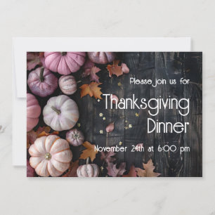 Thanksgiving Dinner Rustic Pumpkin Invitation