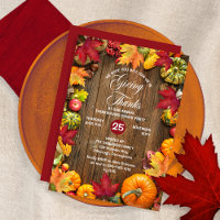 Thanksgiving Dinner - Rustic Woodsy Giving Thanks