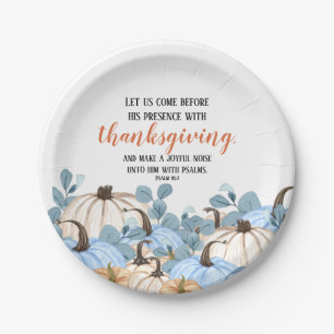 Thanksgiving Dinner Scripture Pumpkin Patch Paper Plate